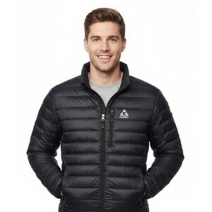 Gerry Mens Down Puffer Jacket Size XL Black 650 Fill Power Quilted Full Zip Coat